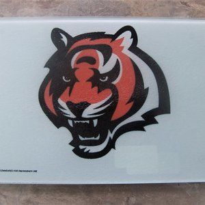 NEW Cincinnati Bengals Football Glass Cutting Board Serve Serving Tray SuperBowl